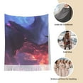thumbnail image 6 of Cauagu Red And Blue Fire Dragon Print Women Wrap Shawl tassels Scarves Retro Scarf 77.6"X28.3", 6 of 8