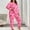 a6_Hot Pink#, variant on Xysaqa Women's Zipper Front Pajama Nightdress Nightgown Casual Loose Long Housedress Short Sleeve Cotton Loungewear Housecoat with Pockets