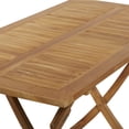 thumbnail image 5 of DecMode 18" x 36" Brown Teak Wood Folding Outdoor Dining Set, 5-Pieces, 5 of 20