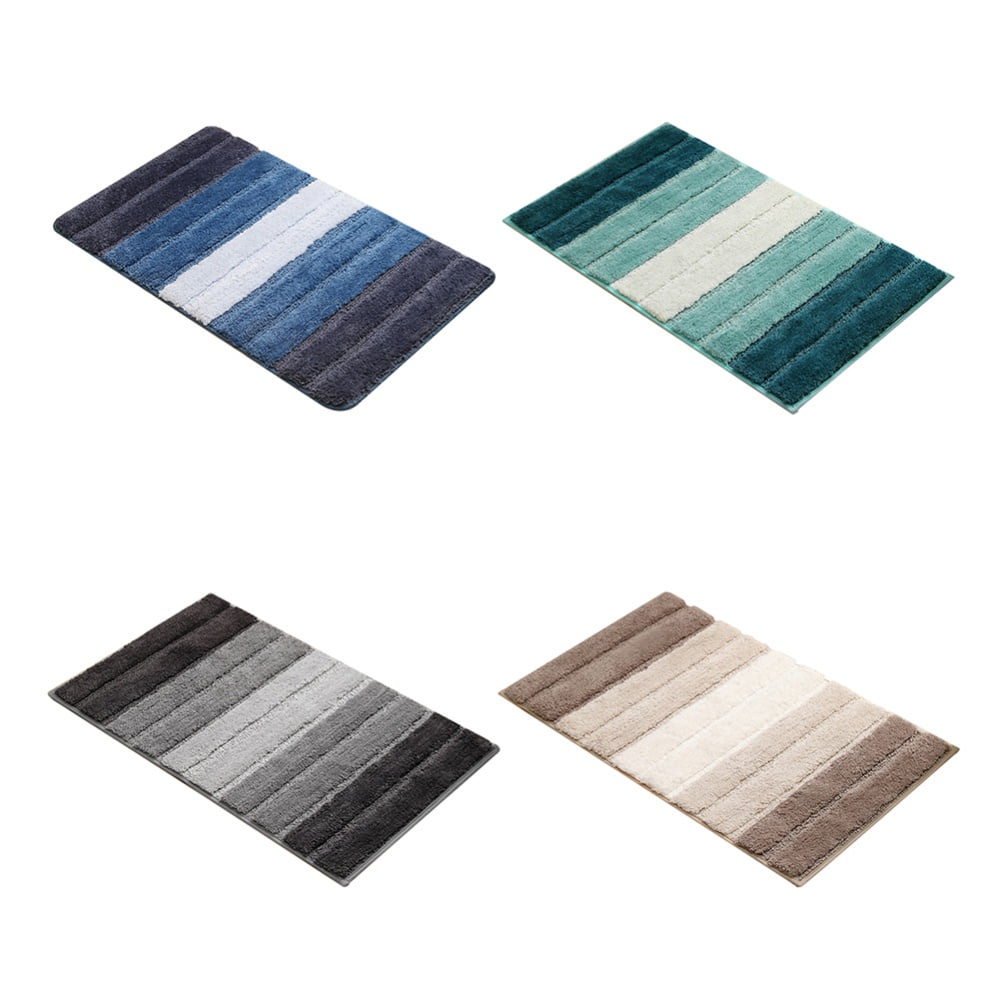 Bathroom Rugs Chenille Gradient Stripe Soft Plush Water Absorbent