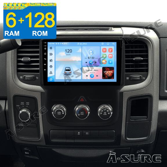 6 128G Android 13 Car Radio Stereo for 2013-2018 Dodge Ram 1500 2500 3500 Wireless CarPlay BT WiFi 4G LTE DSP