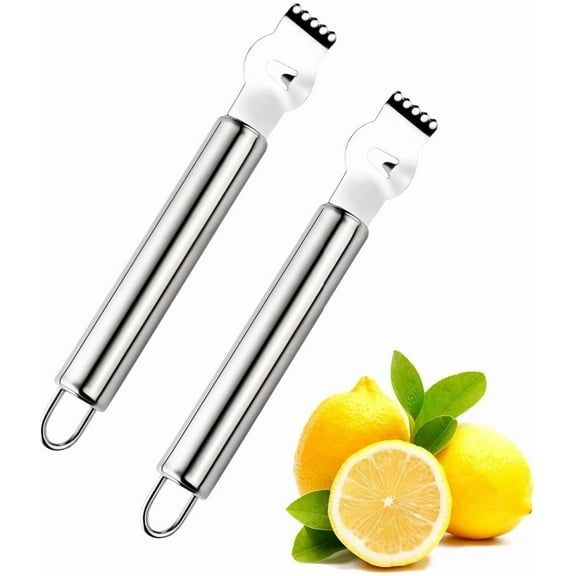 Stainless Steel Lemon Zester Grater, Lemon zester tool,citrus zester grater,zester tool for Orange Citrus Peeler with Channel Knife,2PCS