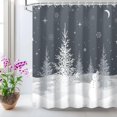 thumbnail image 2 of Christmas Shower Curtain, Xmas Shower Curtains, Waterproof Christmas Night Shower Curtain Set Bathroom Decor, Merry Shower Curtain, Gray White Christmas, 72''''W X 72''''H, 2 of 6