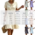 thumbnail image 3 of Ayolanni Dresses for Women 2026 Solid V Neck Short Sleeve A-Line Midi Dress Beach Travel Cotton Linen Flowy Dress Black L, 3 of 8