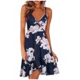 thumbnail image 1 of IROINNID A-Line Dress For Women Casual Print Sleeveless Sling Dress V-Neck Knee-Length Dress, 1 of 6