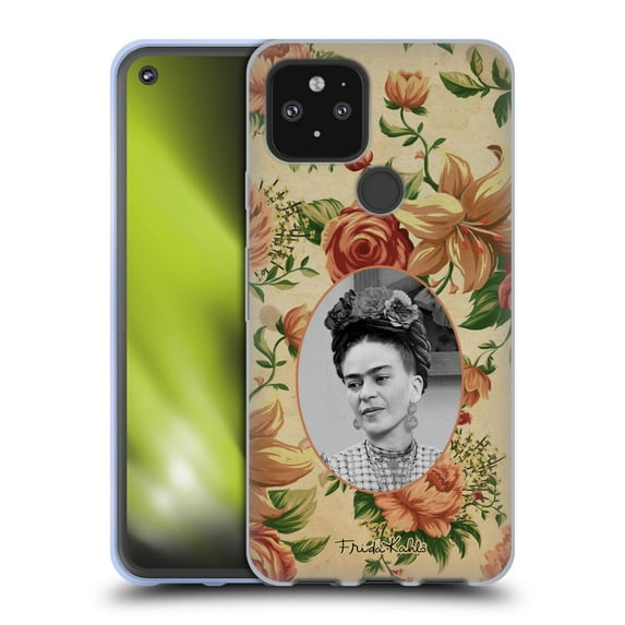 Head Case Designs Officially Licensed Frida Kahlo Portraits And Quotes Floral Soft Gel Case Compatible with Google Pixel 5 5G