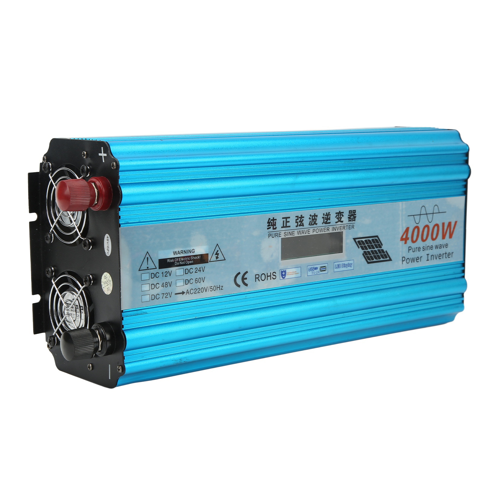 4000 Watt Pure Sine Wave Power Inverter DC60V 72V to AC220V Inverter for Home Appliances Vehicles Industry
