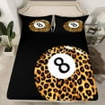 thumbnail image 2 of Castle Fairy Boys Girls Cheetah Print Full Size Sheets 4-Piece,Sport Billiards Breathable Bed Sheets,Black Brown Lightweight Sheet Sets,Ultra Soft Home Decor, 2 of 7