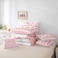 thumbnail image 4 of Erosebridal Pink Alphabet Bedding Queen Size,Geometric Buffalo Bedding Sets Queen Size,Letter Personalized Comforter Sets with Sheets,Microfiber Kawaii Room Decorative,Reversible,7 Pieces, 4 of 6