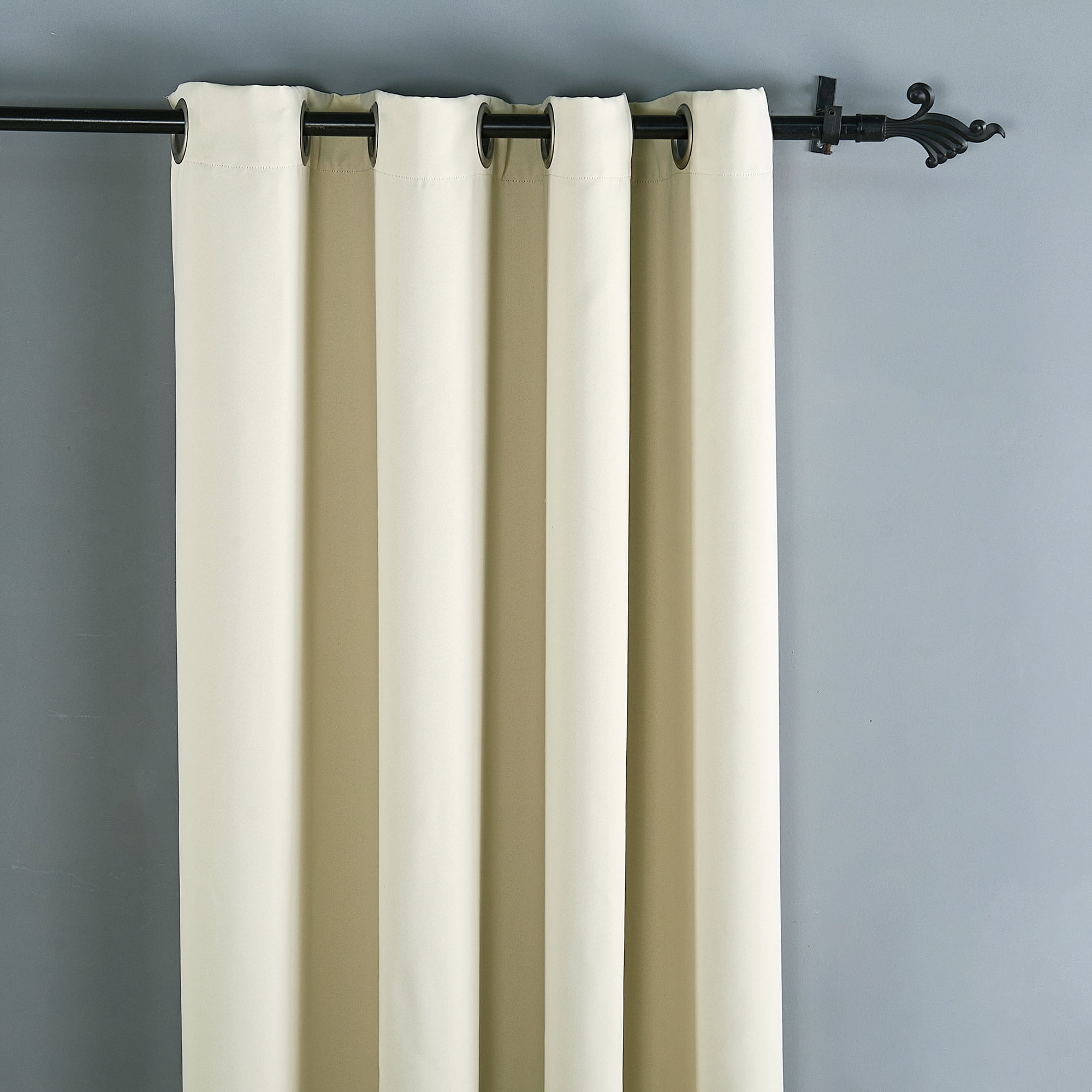 Home Soft Things Solid Blackout Curtains/Drapes Thermal Insulated Grommet Darkening Curtains, 2 Curtains and 2 Tiebacks Set - Beige - 54 x 84 inches