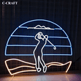CCRAFT Man Play Golf Neon LED Light Acrylic Wall Decorations For Golf
