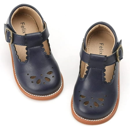 

QWZNDZGR Toddler Little Girl Mary Jane Dress Shoes - Ballet Flats for Girl Party School Shoes