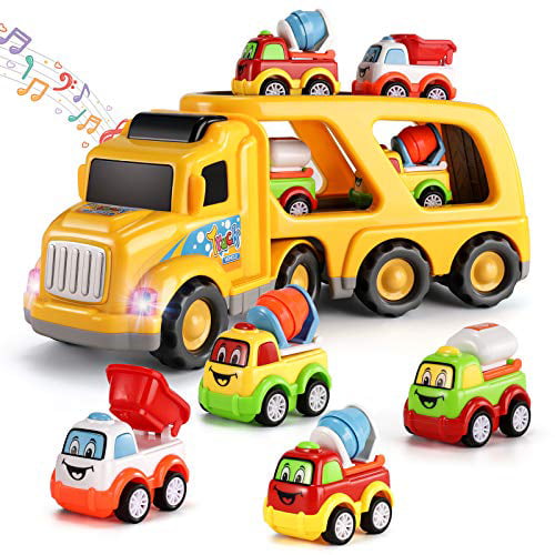 Kids Toys Truck for Toddler Boys Girls Toys for 3 4 5 6 Year Old Boys for Kids Age 3 4 5 6 5 in 1 Friction Power Construction Toys Car Carrier Vehicle Toddler Toys Age 2-4 Baby Toys 