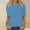 Blue, variant on Miqool Women's Elbow-Length Sleeve Summer Tops Dressy Casual Crewneck Tunic Tops Solid Color T Shirts Blouses 2024 Trendy Basic Tees