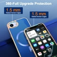 thumbnail image 4 of Dteck Magnetic for iPhone 16E (2025), Shockproof Ultra Slim Plating Electroplated PC TPU Drop-Resistant Cover Stylish Anti-Scratch Protection Shell Support Wireless Charging Cover, Blue, 4 of 7