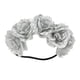thumbnail image 4 of KAKOWELY Diadema playera con rosas para el pelo, corona de vacaciones, adorno de flores para el pelo para niñas y mujeres (plateado), 4 of 5