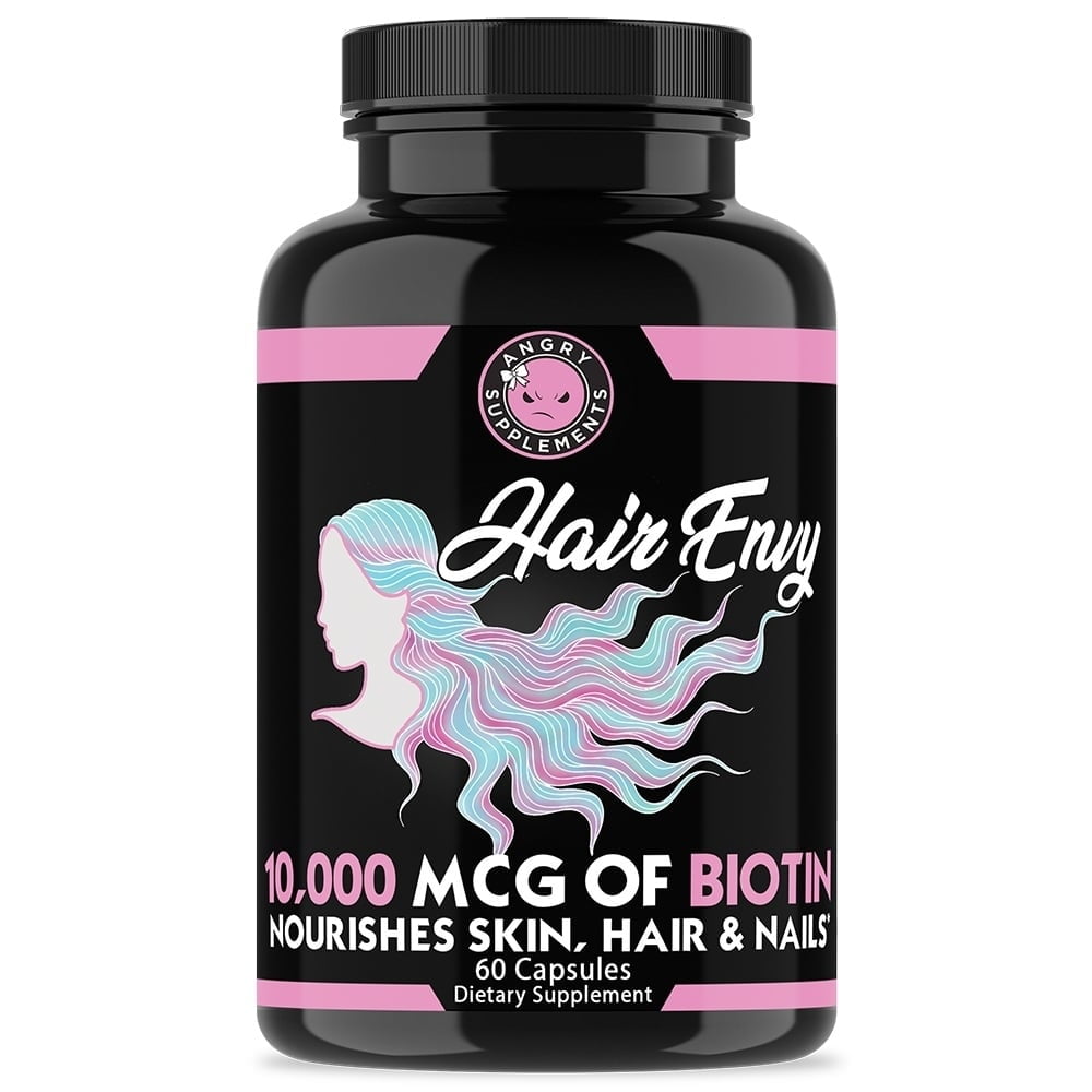 Angry Supplements Hair Envy 10,000 mcg Biotin and Keratin (60 Count)