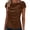 Brown, variant on Womens Tops Satin Ruched Bow Tie Tops Elegant Draped Front Cap Sleeve Evening Blouses on Sale