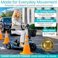 thumbnail image 3 of Vive 3-Wheel Mobility Scooter – Lightweight Electric Scooter for Seniors & Adults, Compact Folding Travel Design with Extended Battery, Charger & Basket, Red, 3 of 9