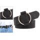 thumbnail image 5 of Cinturón de piel sintética para mujer, informal, ajustable, suave, con hebilla circular de aleación Negro Redondo 105cm, 5 of 9