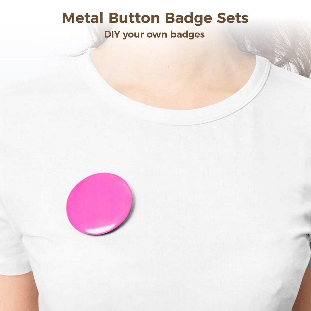 200Pcs 58mm/2.28''Tinplate Buttons Pin Badge, Compatible with Button Maker Machine, Round Blank Button with Pins, Button Making Supplies for DIY Custom