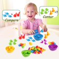 thumbnail image 5 of Juguetes Montessori para Niños 3+ Años, Juguete para Contar Dinosaurios con Pinzas y Tazones, Juguetes Didacticos de Clasificación de Colores, Material Didáctico Preescolar Regalos para Niños, 5 of 5