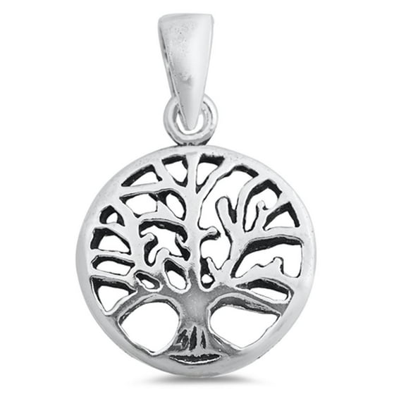 Sterling Silver Tree of Life Pendant Branch Roots Open Circle Charm 925 New Jewelry Female Unisex