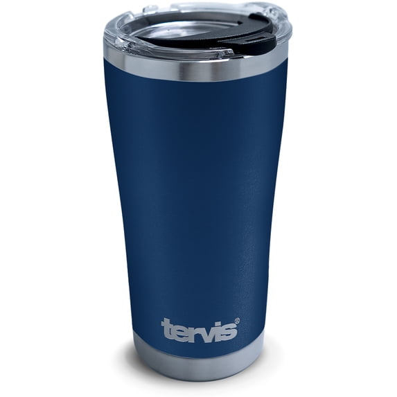 Tervis Powder Coated Stainless Steel Triple Walled Insulated Tumbler Travel Cup Keeps Drinks Cold & Hot, 20oz, Deepwater Blue