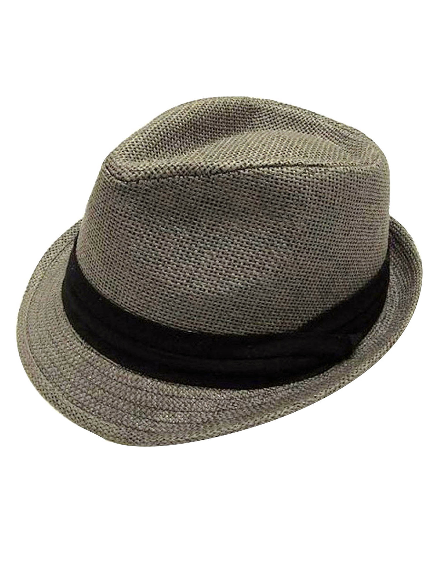 U2BUY Unisex Classic Fedora Hat Cotton Solid Color Short Brim Sun Hats 