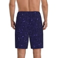 thumbnail image 2 of Balery Glittering Purple Starfield Men's Cotton Knit Pajama Shorts Waistband & Pockets,Short Pajama Pants-4X-Large, 2 of 8