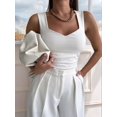 thumbnail image 5 of Womens Sleeveless V Neck Tank Tops Basic Tops Cap Sleeve T Shirt Tee Spring Summer Tops Casual Slim Fit Ribbed Top White L, 5 of 9
