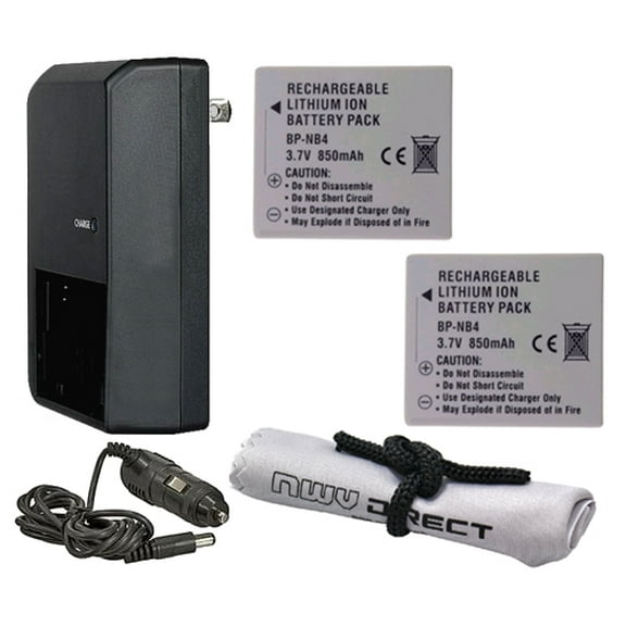 Canon PowerShot SD940 IS High Capacity Batteries (2 Units)   AC/DC Travel Charger   Nwv Direct Microfiber Cleaning Cloth.