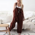 thumbnail image 2 of Women Jumpsuit Casual - Wide Shoulder Straps Sleeveless Pockets, 2 of 5