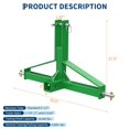 thumbnail image 1 of Kojooin 3 Point Hitch Receiver with 2 Inch Receiver and Drawbar Adapter, Heavy Duty Category 1 Tractor Hitch, 1 of 8