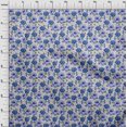 thumbnail image 4 of oneOone Viscose Jersey Medium Blue Fabric Floral Fabric For Sewing Printed Craft Fabric By The Yard 60 Inch Wide, 4 of 5