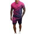 thumbnail image 2 of Kakina CMSX Summer Shirts for Men Clearance Men 200 Piece Casual Short Sleeve Tee Shirts And Fit Sport Shorts Set, 2 of 5