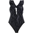 thumbnail image 2 of Traje de baño de una pieza para mujer con volantes y escote en V profundo con tiras Trajes de baño, 2 of 6
