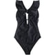 thumbnail image 2 of Traje de baño de una pieza para mujer con volantes y escote en V profundo con tiras Trajes de baño, 2 of 6