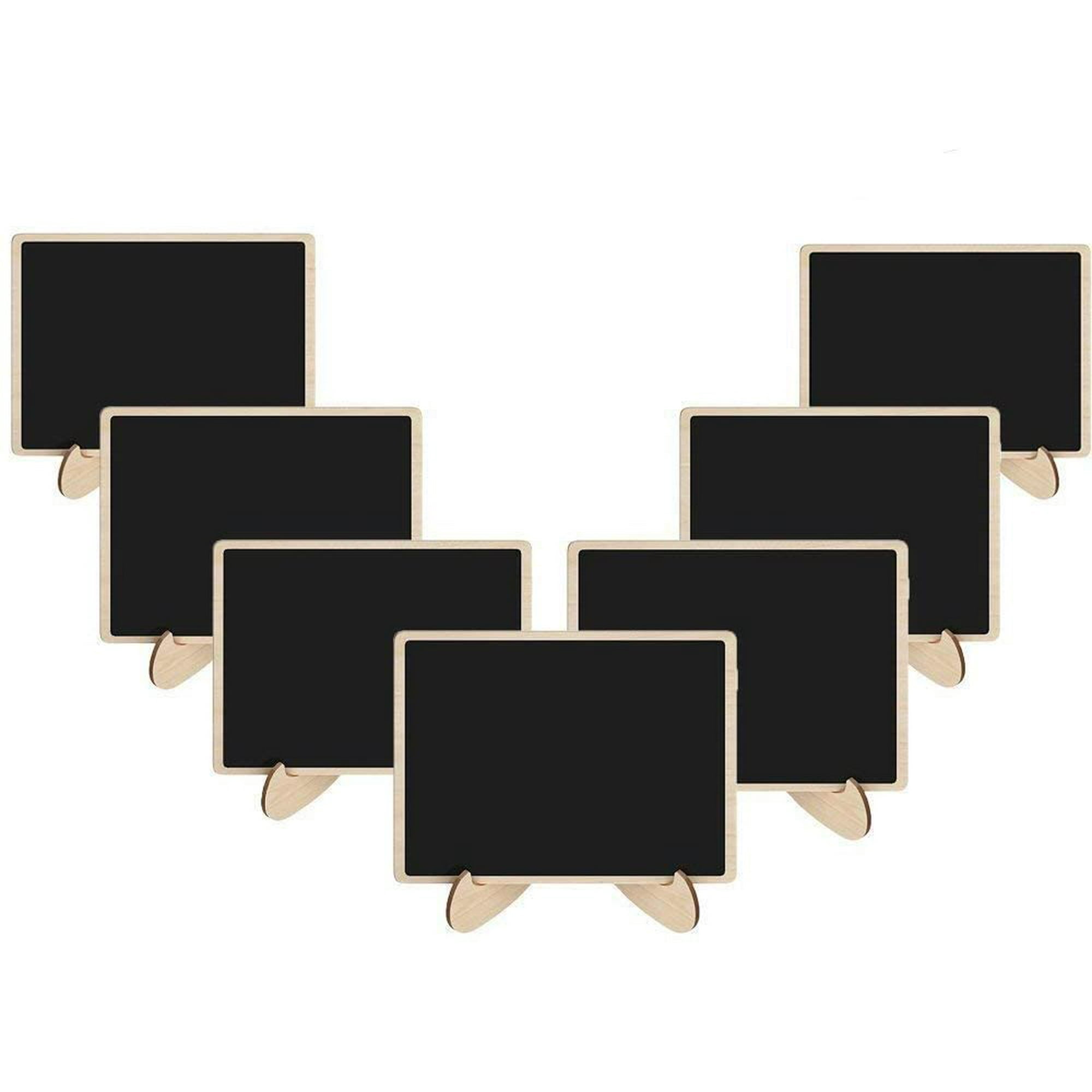 Deflecto A5 Countertop Chalkboard - Double-Sided, Wooden Plinth Base, Wipeable Surface For Liquid Chalk Pens