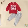 thumbnail image 2 of NOLDARES Baby Toddler Boys Outfits Set 2Pcs Long Sleeve Cute Print Graphic Round Neck Sweatshirt Top Sweatpants Casual Fall Winter Clothes Size:6-12 M,Red, 2 of 6