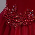 thumbnail image 6 of IBTOM CASTLE Toddler Kids Girls Flower Dress Formal Princess Puffy Tulle Dresses Bridesmaid Wedding Communion Birthday Party Pageant Maxi Prom Gown for Child 2-3 Years Wine Red, 6 of 8