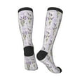 thumbnail image 4 of Balery Lavender Flowers Printed Novelty Socks Men's Women's Crew Socks Sports Socks Knee High Socks Cotton Socks Quirky and Cool Socks, 4 of 9
