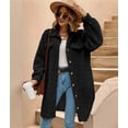 thumbnail image 5 of Women'S Teddy Fleece Coat-Plush Oversized Long Cardigan, Cozy Winter Fuzzy Outwear for Casual Style Black XL, 5 of 9