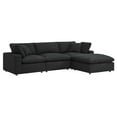 thumbnail image 2 of Modway Commix 4-Piece Down Filled Overstuffed Boucle Fabric Sectional Sofa in Black, 2 of 5