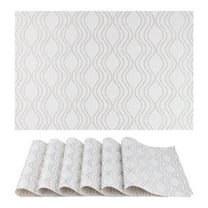 Placemats Set of 6 Plastic Placemats for Dining Table Decor Washable Kitchen Table Mat Wipe Clean Beige 17.7*11.8inch
