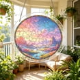 thumbnail image 1 of Round Acrylic Puzzle Suncatcher - Stained Glass Style Window Hanging Dreamy For Home Decor, 1 of 6