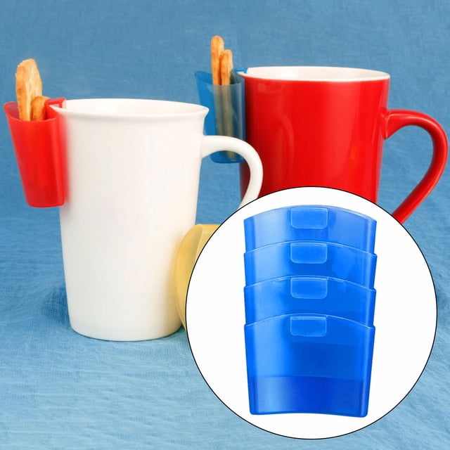 Soporte para té para tazas, soporte para , almacenamiento para servir, colgante con borde de taza, colgador para té, fabricante de bebidas para casa de té, 4 piezas Azul Baoblaze Contenedor de bocadillos