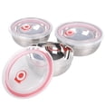 thumbnail image 1 of Juego de 3 Tazones de Acero Inox. Aquila con Tapa 1L 1.25L 1.65L Fresh Box, 1 of 5