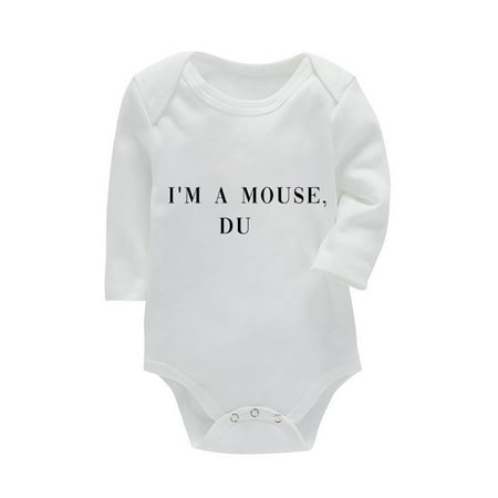 

Otqutp Clothes for Toddler Fall Boys And Girls Long Sleeve Letter Print Romper Comfortable Home Wear Jumpsuit Baby Bodysuit