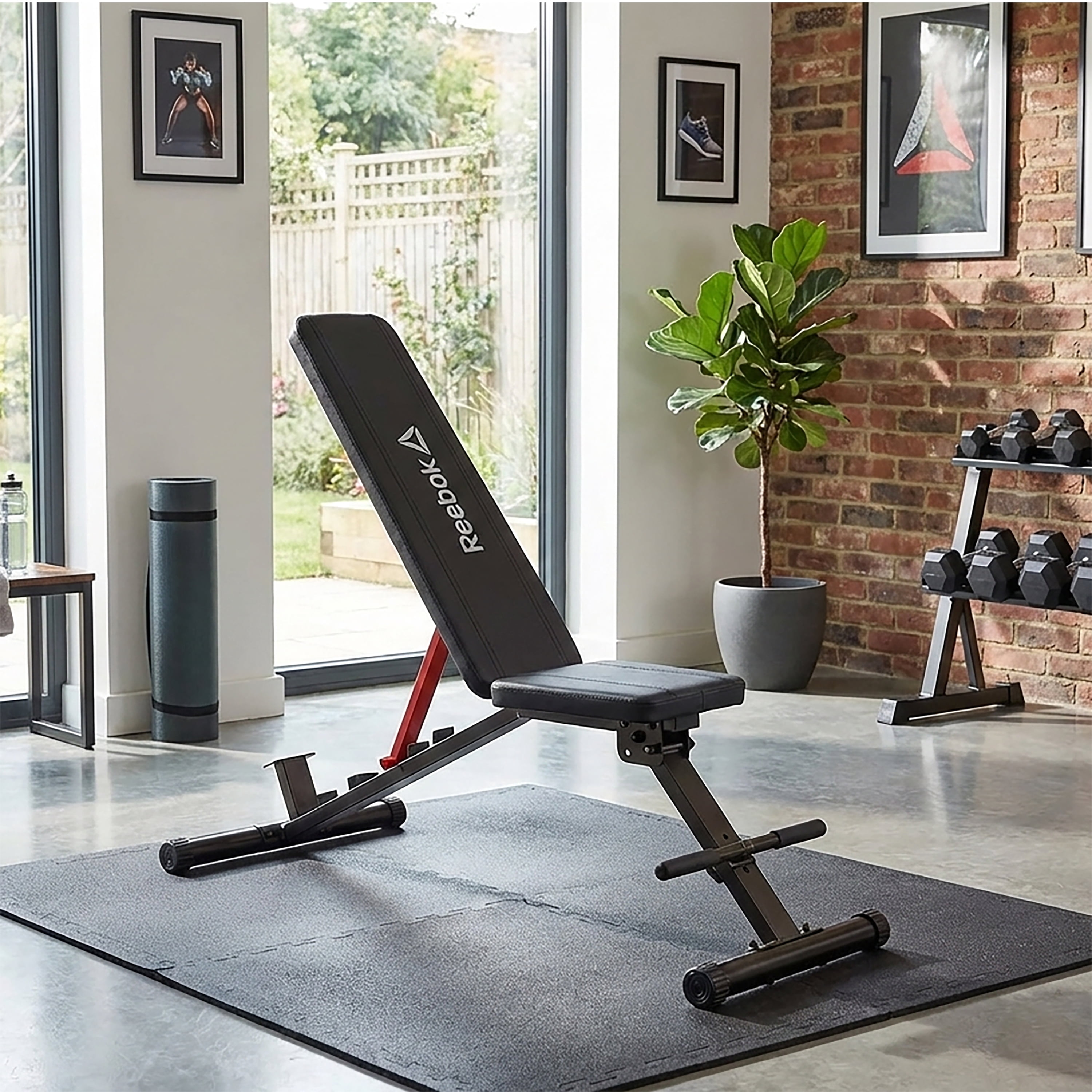 Reebok Adjustable Utility Bench – 600 lb Capacity, 6-Position Adjustment, Heavy-Duty Steel